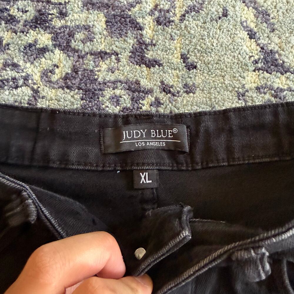 Judy Blue Black Denim Jean Shorts Size XL 6.5” Inseam Casual Summer - Picture 3 of 8